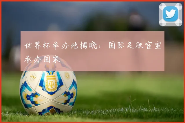 世界杯举办地揭晓,国际足联官宣承办国家